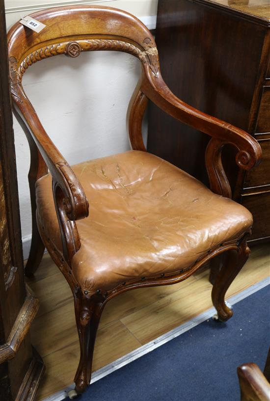 A Victorian elbow chair by Urquart and Adamson Liverpool